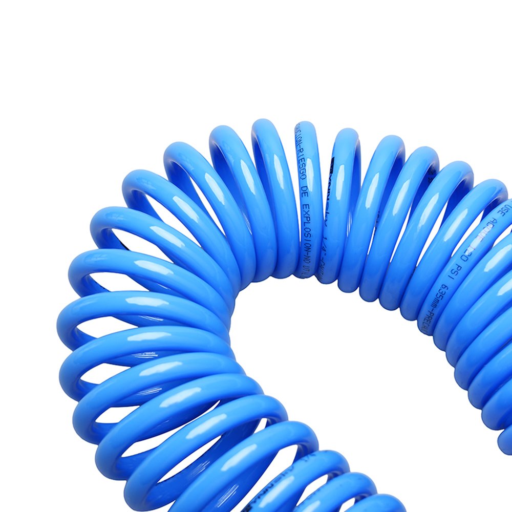 WYNNsky 1/4" x 25ft Recoil Poly Air Hose, Air Compressor Hose with Swivel Ends and Bend Restrictor Fittings