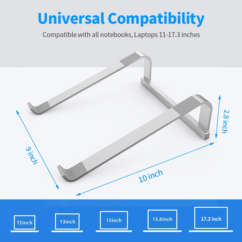Laptop Stand for Desk，Stable Ergonomic Aluminum Computer Riser Cooling Stand for Mac MacBook Pro/MacBook Pro Air,HP, Dell, More PC Notebook - 12 13 15 16.2 inch