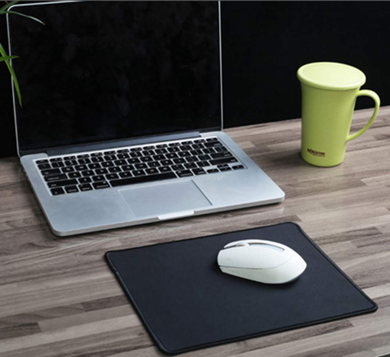 Kriture Mouse Pad 4 Pack with Stitched Edge, Non-Slip Rubber Base, Premium-Textured and Waterproof Mousepad for Computers, Laptop, Office and Home, 10.2x8.3inches, 3mm, Black