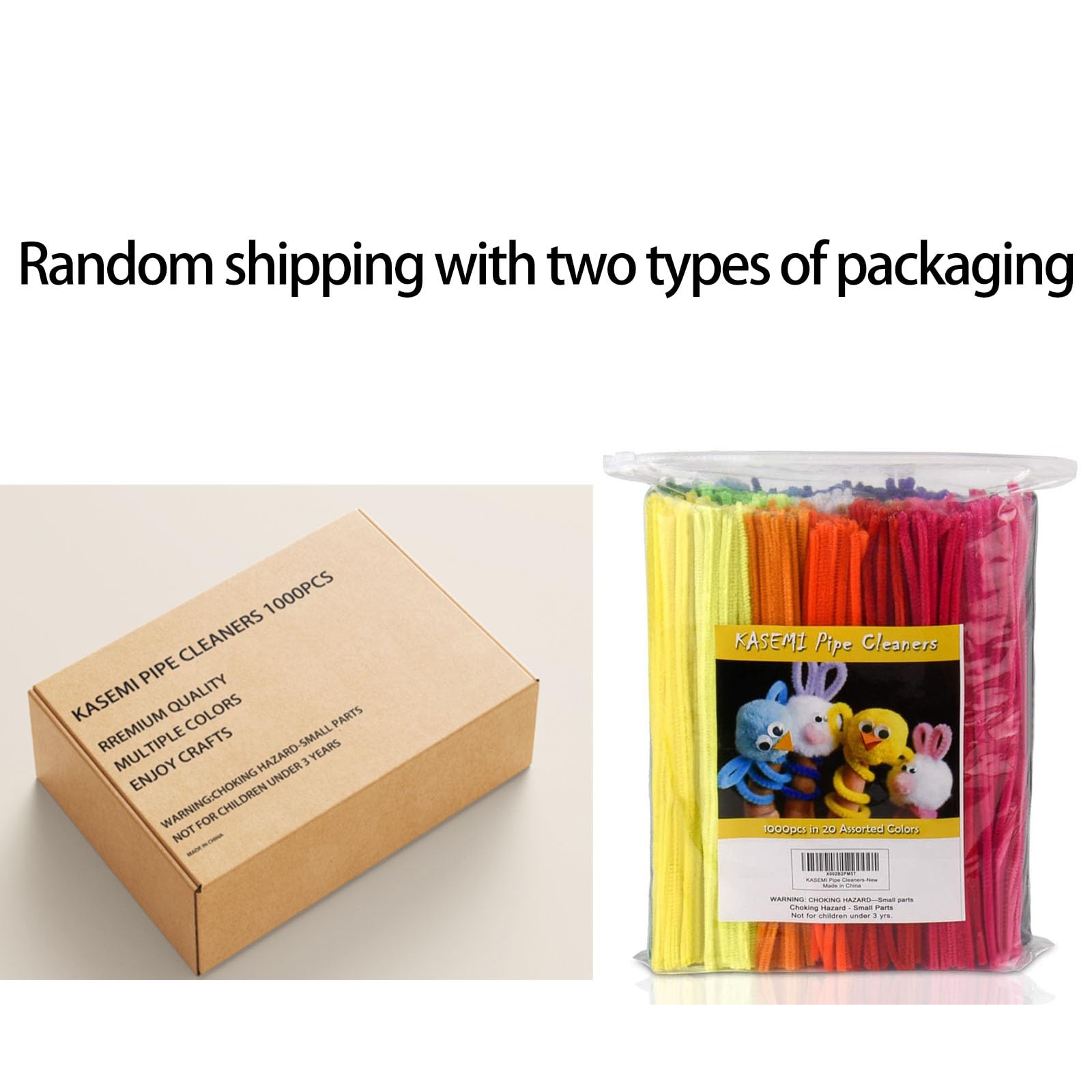 KASEMI Pipe Cleaners,1000 pcs and 20 Assorted Colors 12 inch Chenille Stems for DIY Art Creative Crafts Decorations