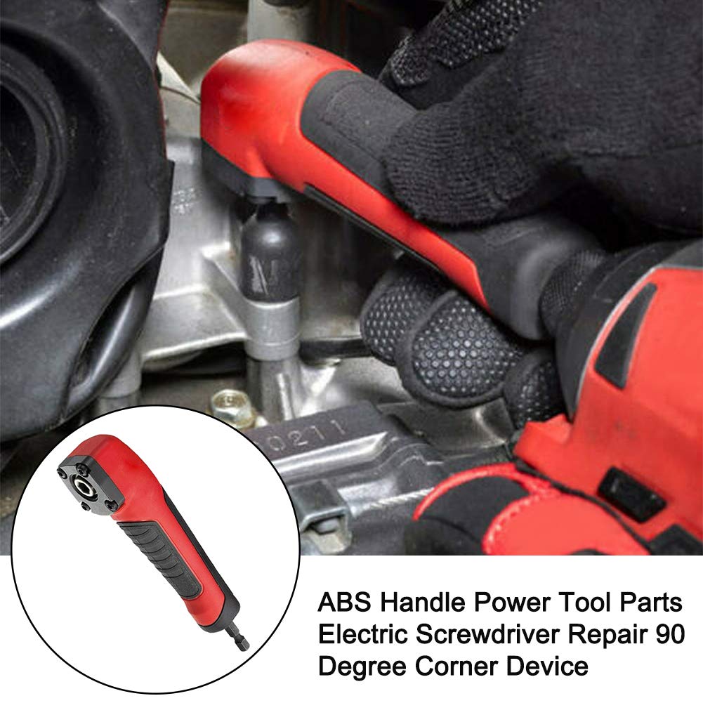Right Angle Attachment Electric Screwdriver Repair 90 Degree Corner Device, ABS Handle Screwdriver Socket Adapter Drill Bit Corner Adapter for 18v Impact Driver and Drill Bit, (Size:13.5x3.5x2cm)