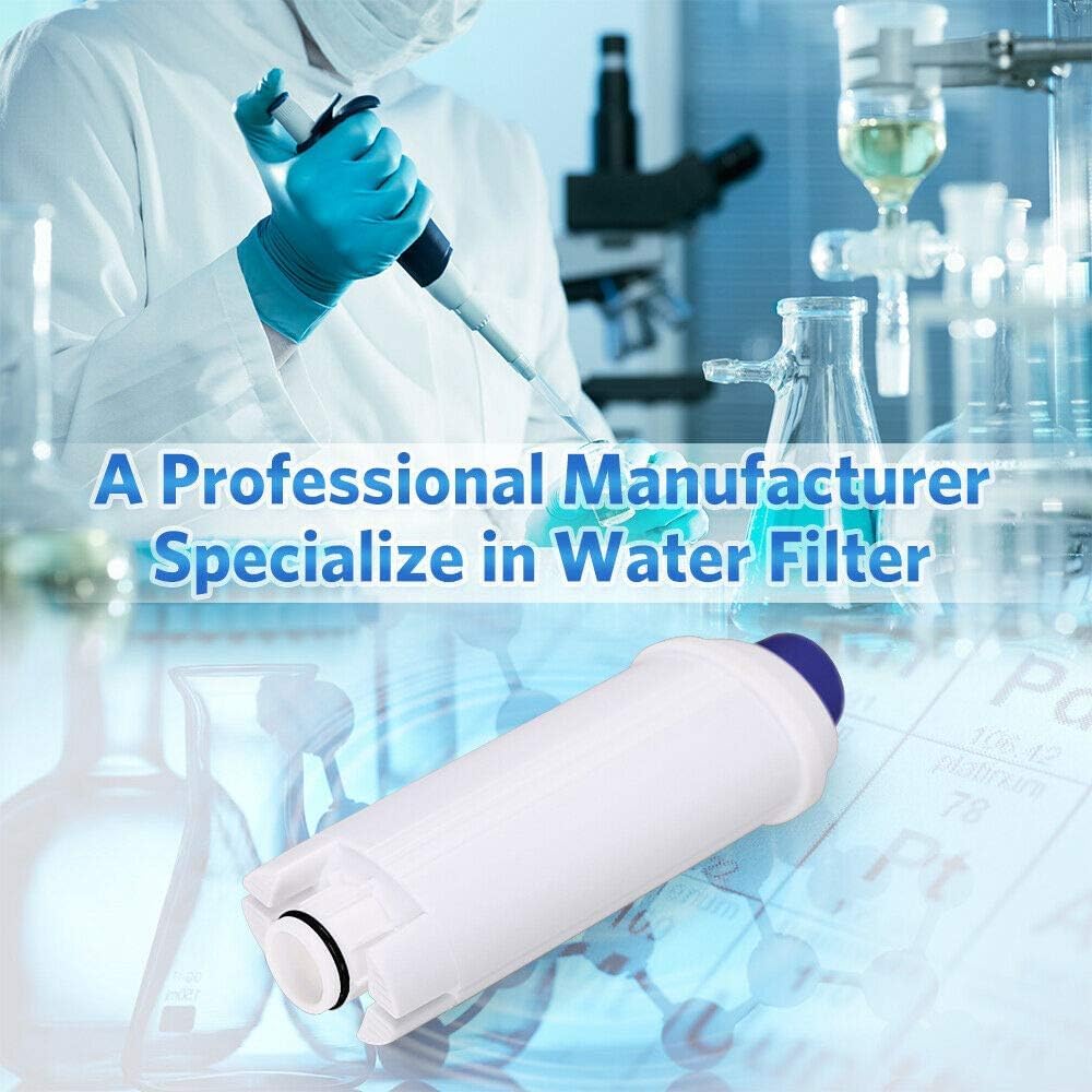 4 Pack Water Filter Replacement for DeLonghi* Filter DLSC002 ECAM 22.110,Esam,ETAM, DLS C002,SER3017,5513292811,EC680,EC800