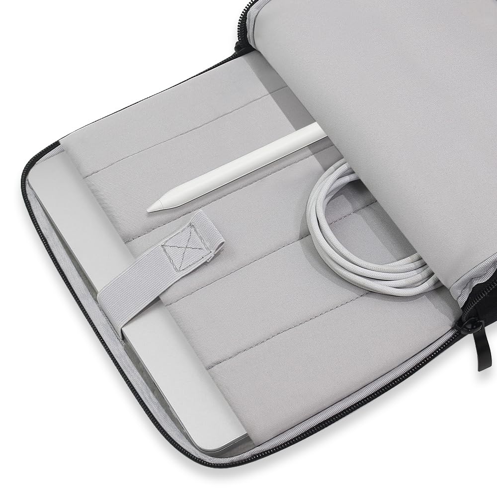 ProElife 13-inch Laptop Sleeve Case for 2026-2018 MacBook Air 13.6 inch with M5/A3449 M4/A3240 M3/A3113 M2/A2681 Accessory Traveling Carrying Canvas Bag Cover Water-Resistant Simple Case (Black)