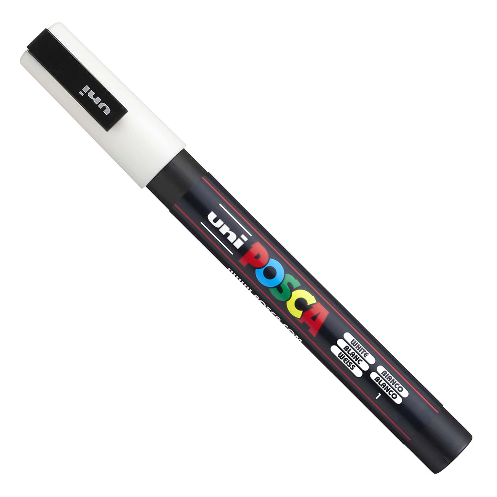 Posca - Set of finest for delicate markers - PC-1MR, PC-1M, PC-3M - White ink - Pack of 3