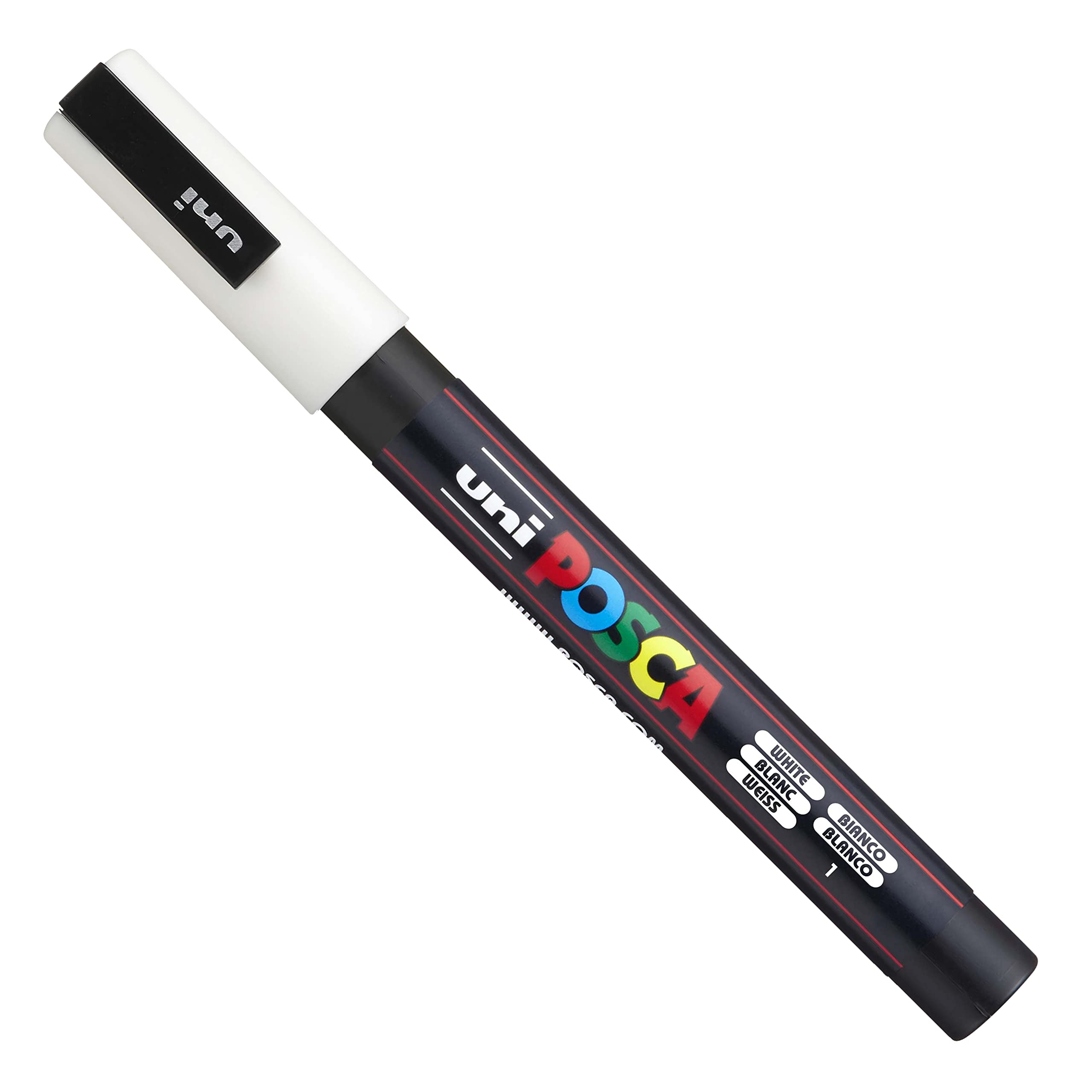 Posca - Set of finest for delicate markers - PC-1MR, PC-1M, PC-3M - White ink - Pack of 3