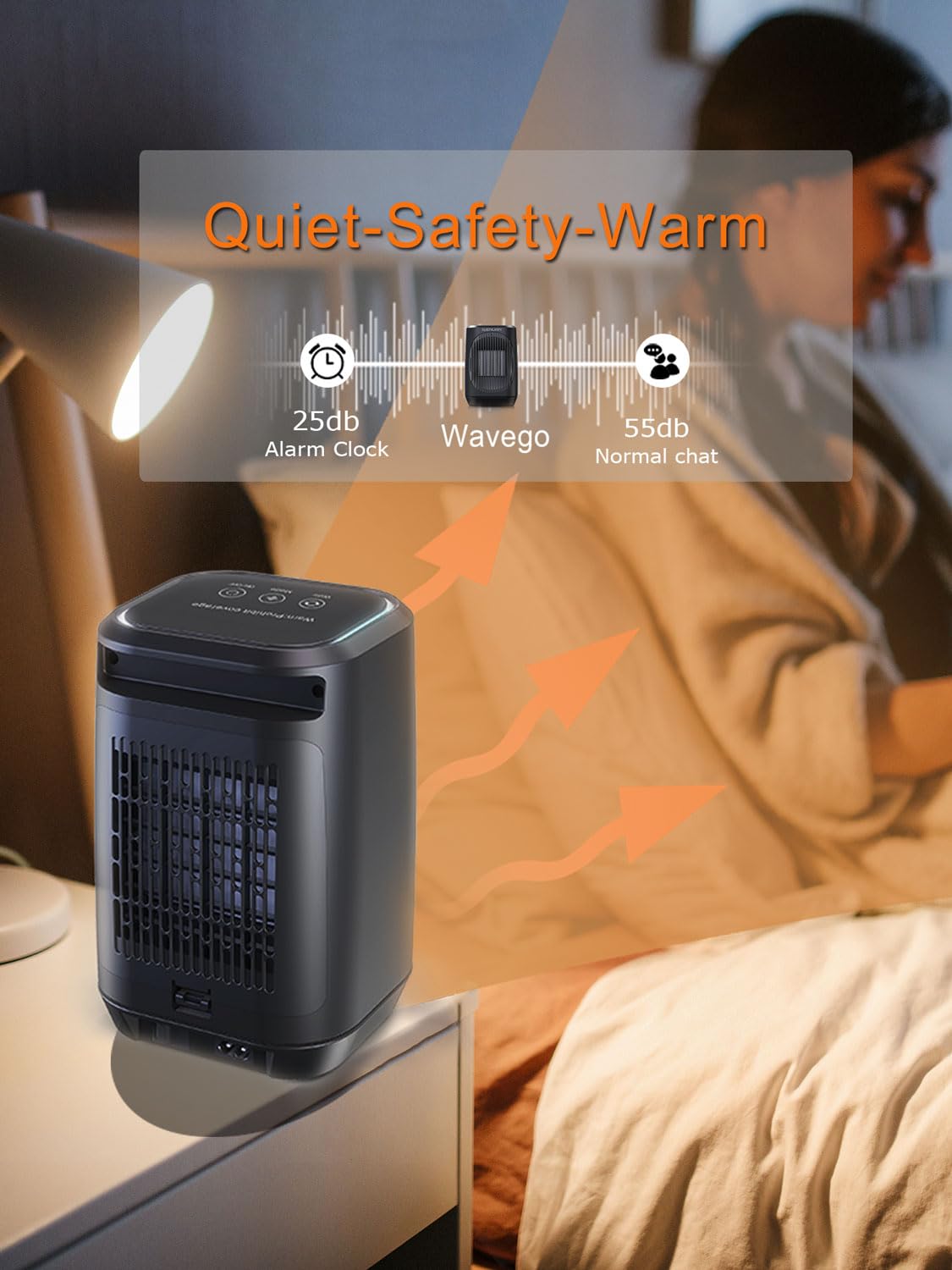 iFeiFan Indoor Electric Space Heater, 1500W Portable Electric Heaters with Overheating Protection, 3 Modes, 70° Oscillation, Remote, PTC Ceramic Fast Safety Small Heater (Black)
