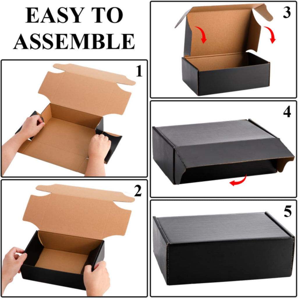 Dicunoy 30 Pack Shipping Boxes 9 x 6 x 3 Inches, Small Cardboard Box Black, Triple Wall Corrugated Cardboard Box for Mailing Packing Literature Mailer, Packaging Boxes for Gift, Small Business