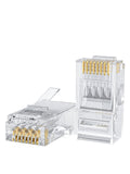 Cat6 RJ45 Ends, CableCreation 100-Pack Cat 6 Connector, CAT6 / CAT5e RJ45 Connector, Ethernet Cable Crimp Connectors UTP Network Plug for Solid Wire and Standard Cable, Transparent