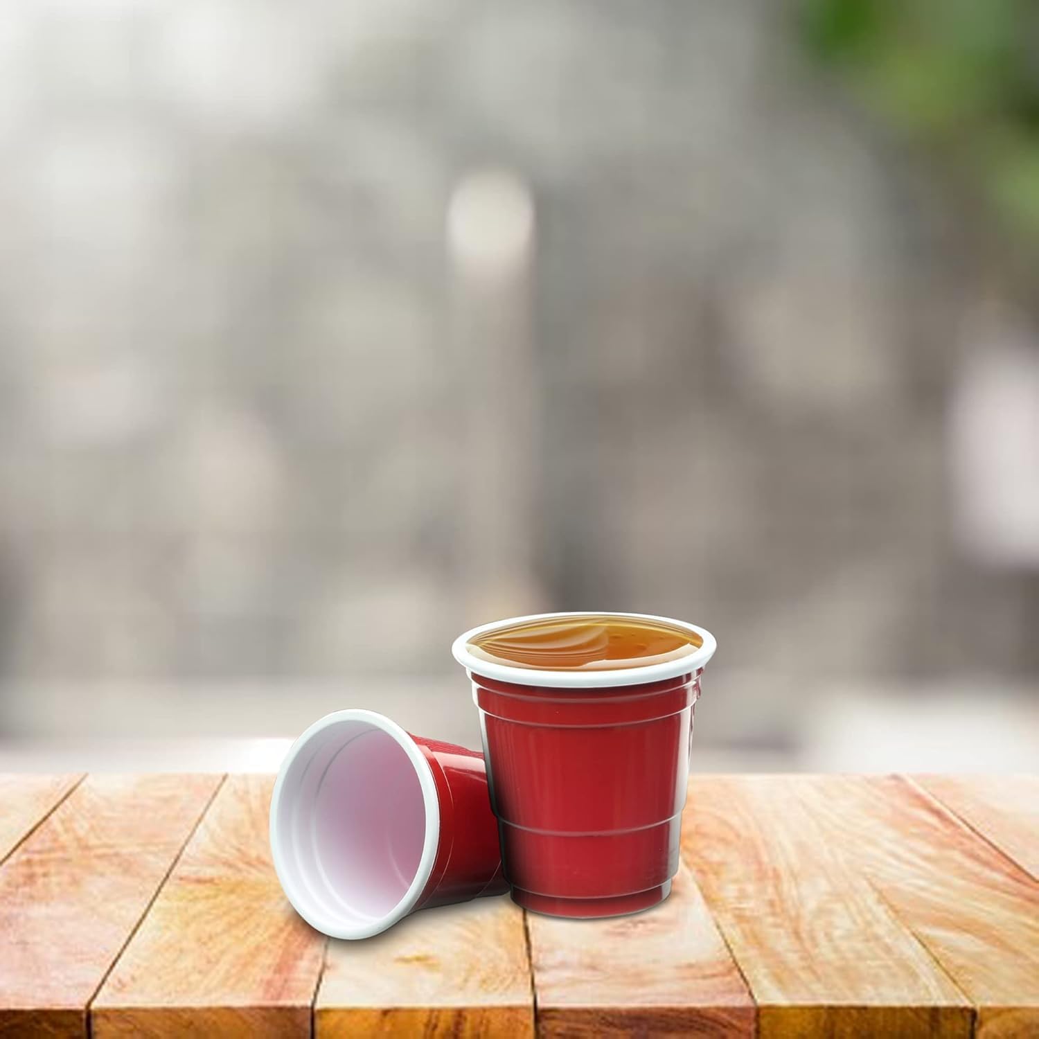 Party Bargains 60ml. Mini Red Disposable Shot Glasses - (120 Pack) Plastic Shot Cups, Jello Shots, Perfect Size for Serving Condiments, Snacks, Samples and Tastings