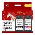 INKMATE 243XL 244XL Ink Cartridge 2 Pack Replacement for Canon Printer Ink 243 244 PG-243 CL-244 for Pixma ts3420 Ink TS3400 TR4522 MX490 MX492 TS3322 Printers (1 Black, 1 Tri-Color, 2 Pack)