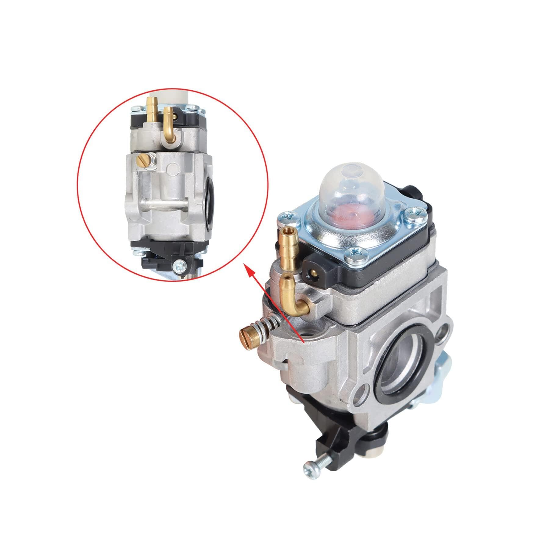 munirater Carburetor Replacement for Earthquake 43cc Engine E43 E43CE E43WC Auger MD43 WE43 WE43E WE43CE Edger Powermate PEA438 PCV43 Tiller Cultivator with Fuel Line