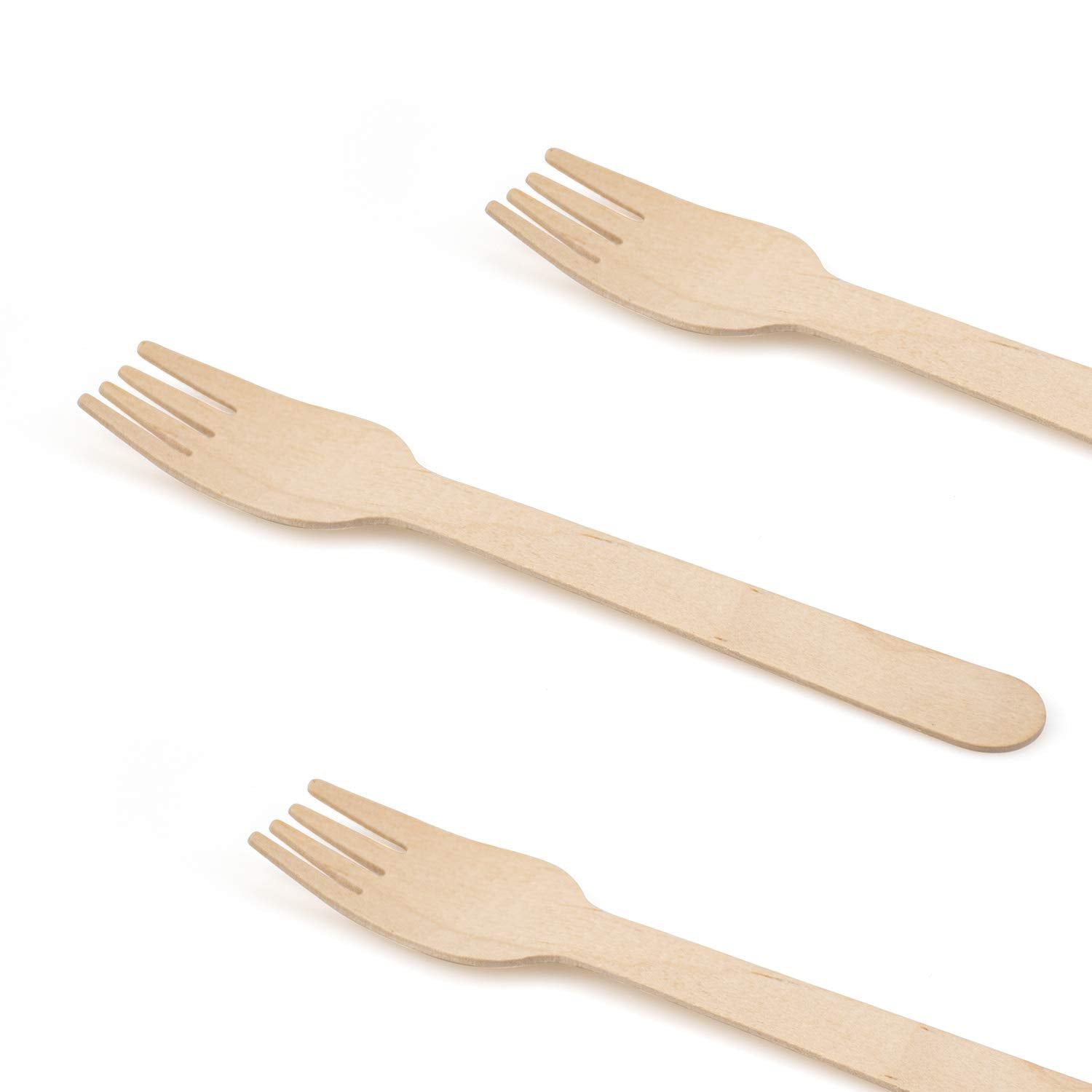 Hedume 300 Pack Disposable Wooden Forks, 100% All-Natural, Eco-Friendly, Biodegradable and Compostable, Party Supplies for Any Graduation, Luau, Fiesta, Tea Party and More
