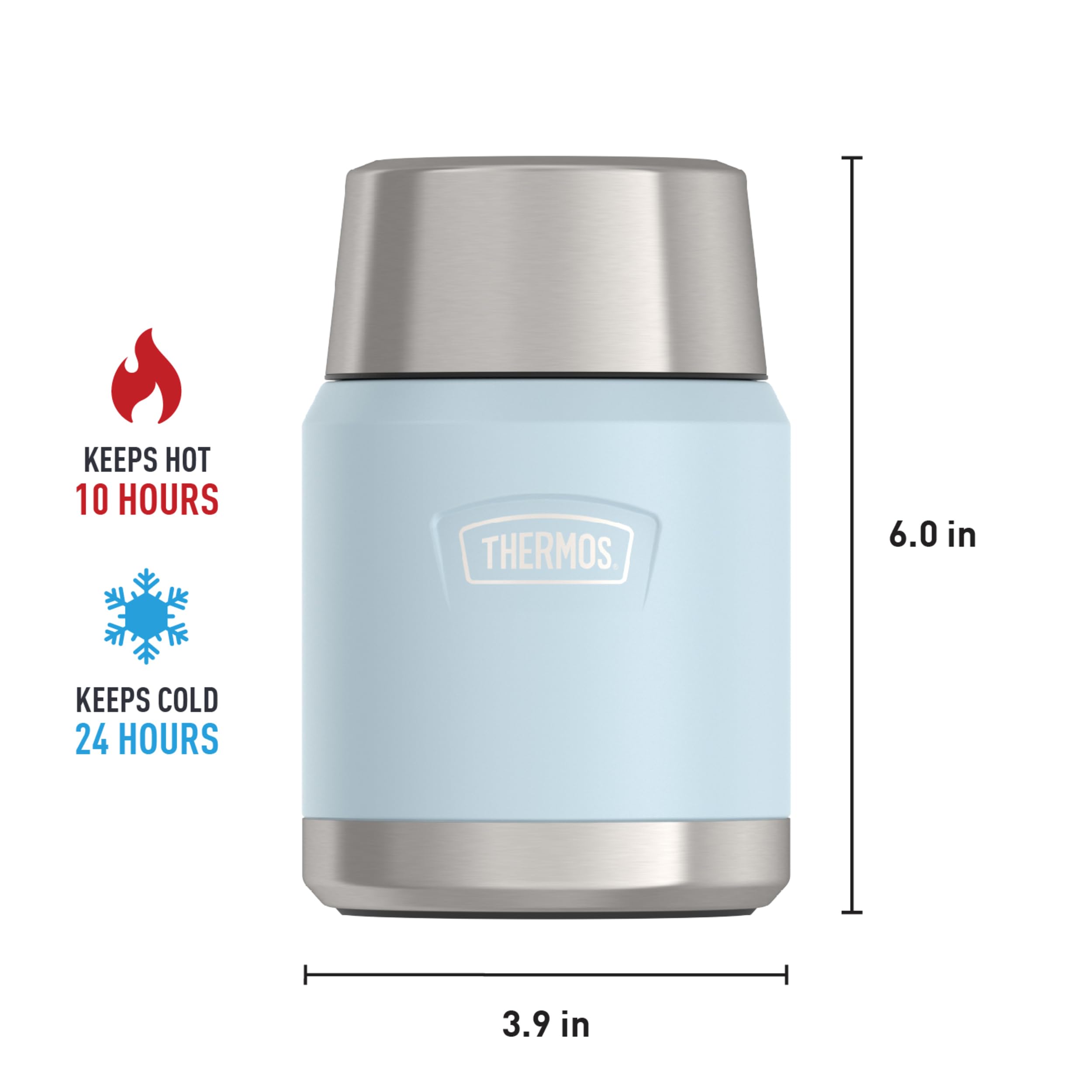 THERMOS, ICON Series, 16 Ounce Stainless Steel Vacuum Food Jar, Glacier