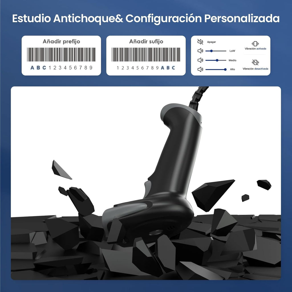 Eyoyo 2D USB Barcode Scanner: Handheld Wired QR Code Scanner for Computer Laptop POS PC, Fast Automatic 1D UPC Screen & Printed Bar Code Reader for Library, Retail Store, Book, Warehouse Inventory