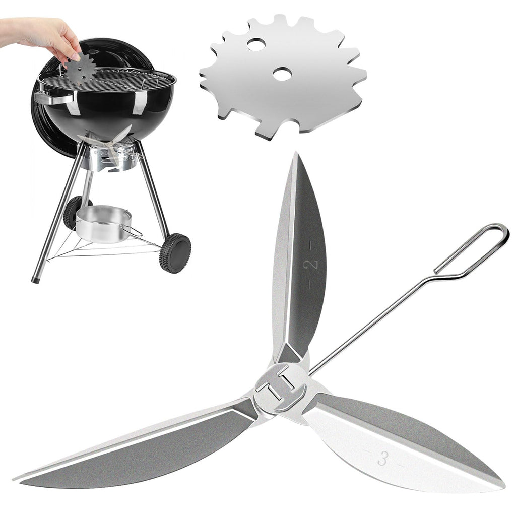 22-1/2-Inch One-Touch Cleaning System Kit, 7444 Replacement Parts-Grill Damper for Weber Grill, Also for Master-Touch Series, Performer Series, and Original Kettle Series 22" Charcoal Grills, Silver