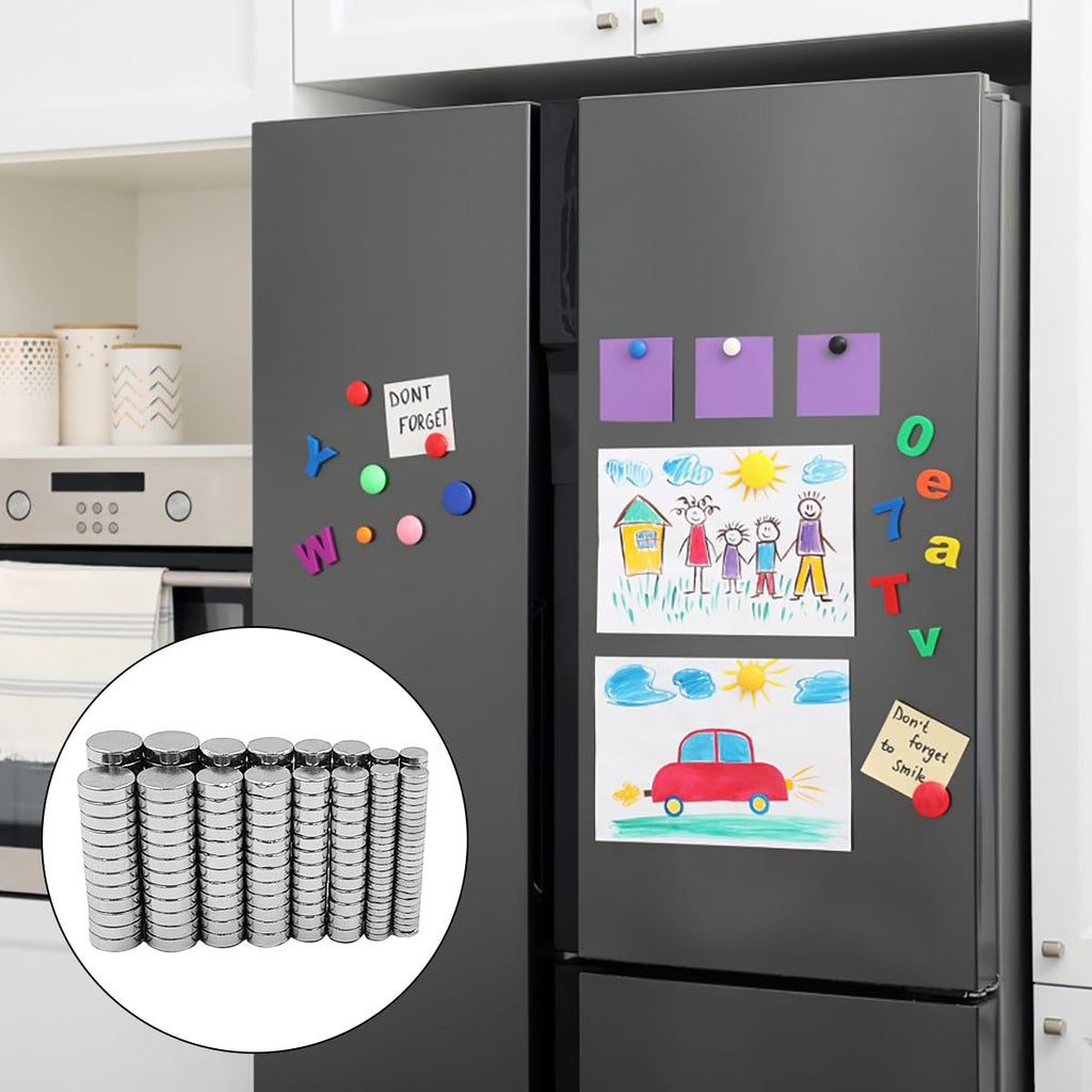 250 Pcs Small Strong Magnets, Tiny Thin Mini Magnets,100 Pcs 3X1mm, 50 Pcs 4x2mm, 50 Pcs 5x2mm, 50Pcs 6x2mm, Round Small Magnet, for Crafts, Whiteboard, Fridge, Kitchen, Office