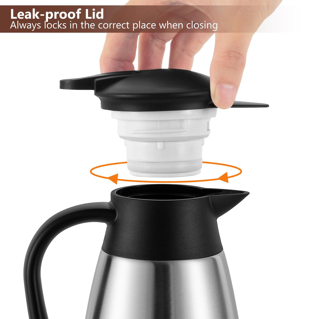 Dyserbuy 68Oz Thermal Coffee Carafe, Insulated Stainless Steel Double Walled Vacuum Flask/Coffee Carafes with Press Button Top, Coffee Carafe Drink Dispenser for Coffee,Tea,Beverage
