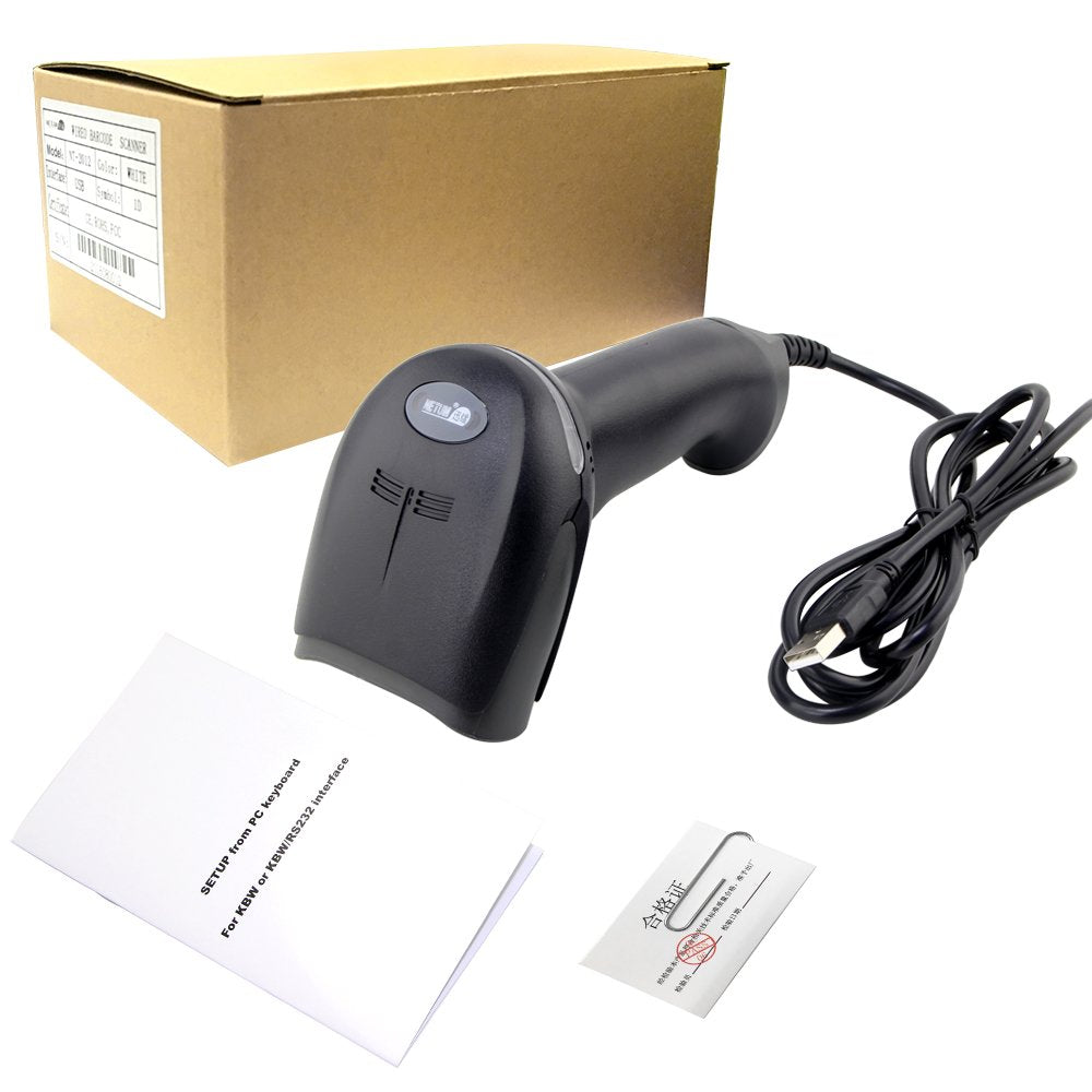 NETUM 1D Barcode Scanner Portable USB Wired Laser Barcode Reader Compatible for POS System, Windows, MAC, Linux RD-2013