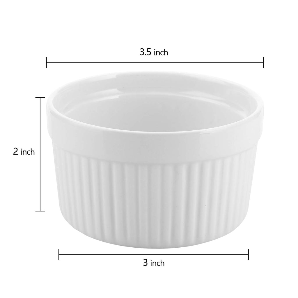 Foraineam 12 Pack 6 oz Ramekins Bakeware 6 Colors Porcelain Souffle Dishes Dessert Custard Baking Cups for Souffle, Creme Brulee and Ice Cream