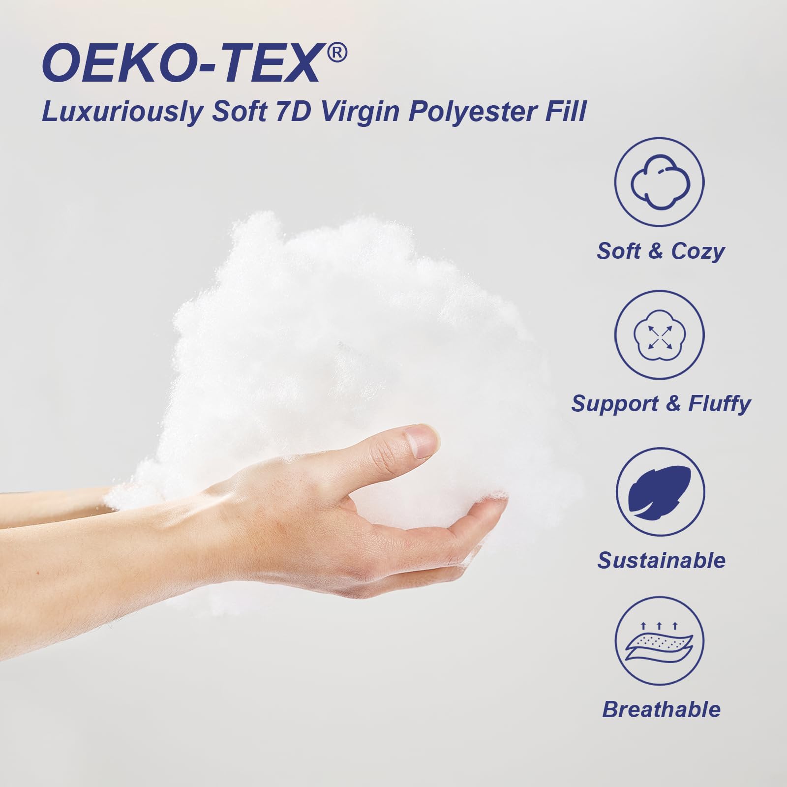 Wuuyuef 18x18 Pillow Inserts Set of 2, Hypoallergenic Machine Washable Fluffy Microfiber Cushions, Premium Soft Throw Pillow Stuffer for Couch, Sofa – White