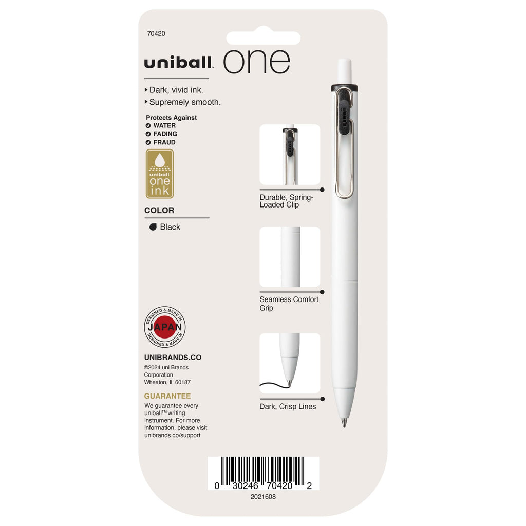Uniball One Gel Pen 5 Pack; 0.7mm Medium Black Gel Ink | Office Supplies Sold by Uniball are Ballpoint Pen; Colored Gel Fine Point; Smooth Writing