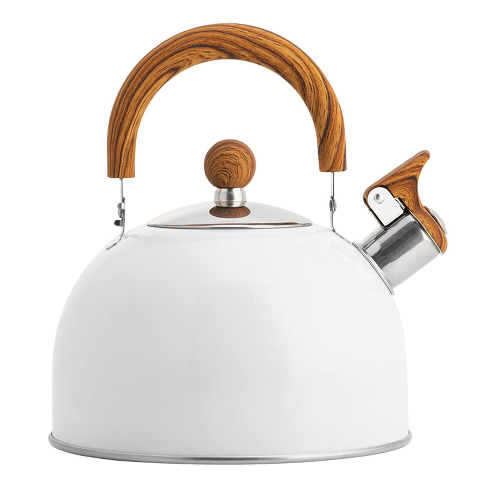 STARNOONTEK Tea Kettle, 88 Ounce 2.5L Stainless Steel Stove Top Whistling Tea Kettle Stainless Steel with Handle for Electric Stove Gas Stove(White)