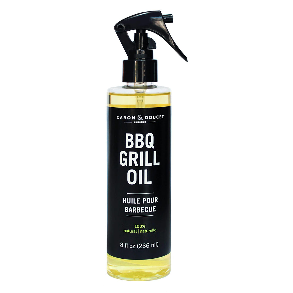 CARON & DOUCET - BBQ Grill Cleaner Oil | 100% Plant-Based & Vegan | Best for Cleaning Barbeque Grills & Grates | Use with Wooden Scrapers, Brushes, Accessories & Tools | Great Gift for Dad! (8oz)