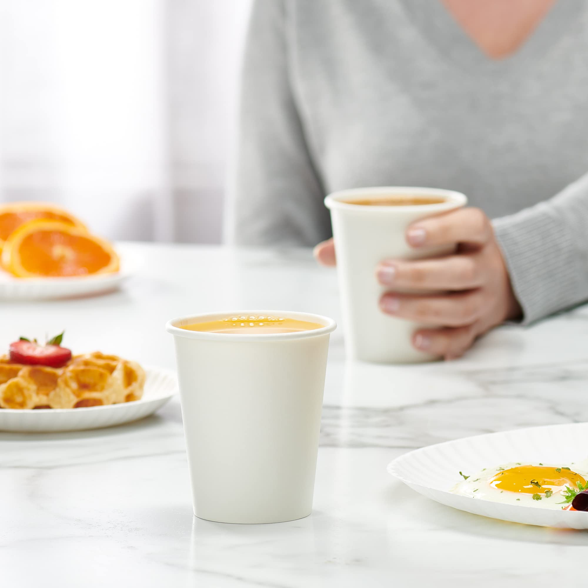 GUSTO [8 oz. - 300 Count] Disposable White Paper Cups, Hot Coffee Cups - Eco-Friendly Hot Cups - Formerly Comfy Package