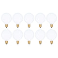 Simba Lighting Small Globe G16.5 Round Bulb 25W E12 Candelabra Base (10 Pack) for Chandelier, Ceiling Fan, Decorative Vanity Lights, Sconce, Aromatic Wax Warmer, Frosted Glass 120V, 2700K Warm White