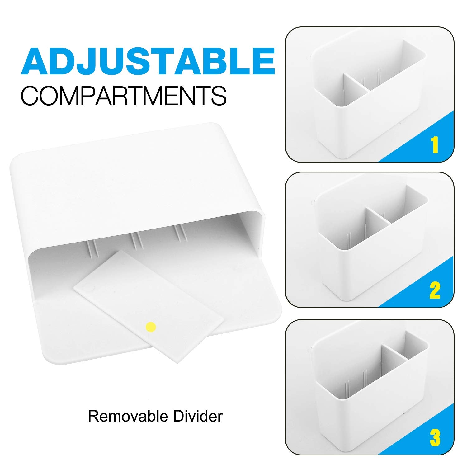 MoKo Pack of 2 Magnetic Dry Erase Marker Holder, Pen Pencil Holder Storage Organizer for Whiteboard, Refrigerator and Other Magnetic Surfaces, White
