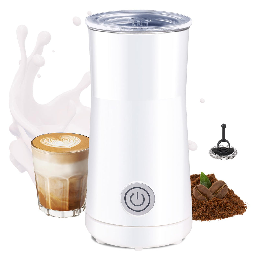 Huogary Milk Frother,Milk Frother and Steamer,Automatic Milk Foamer & Heater for Coffee, Latte, Cappuccino (White)