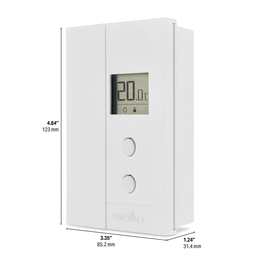 Uniwatt by Stelpro Non-Programmable Electronic Thermostat for Baseboards and Convectors, Accurate Temperature Control - NOT Compatible with Fan-Forced Heaters - White (UT202NP)