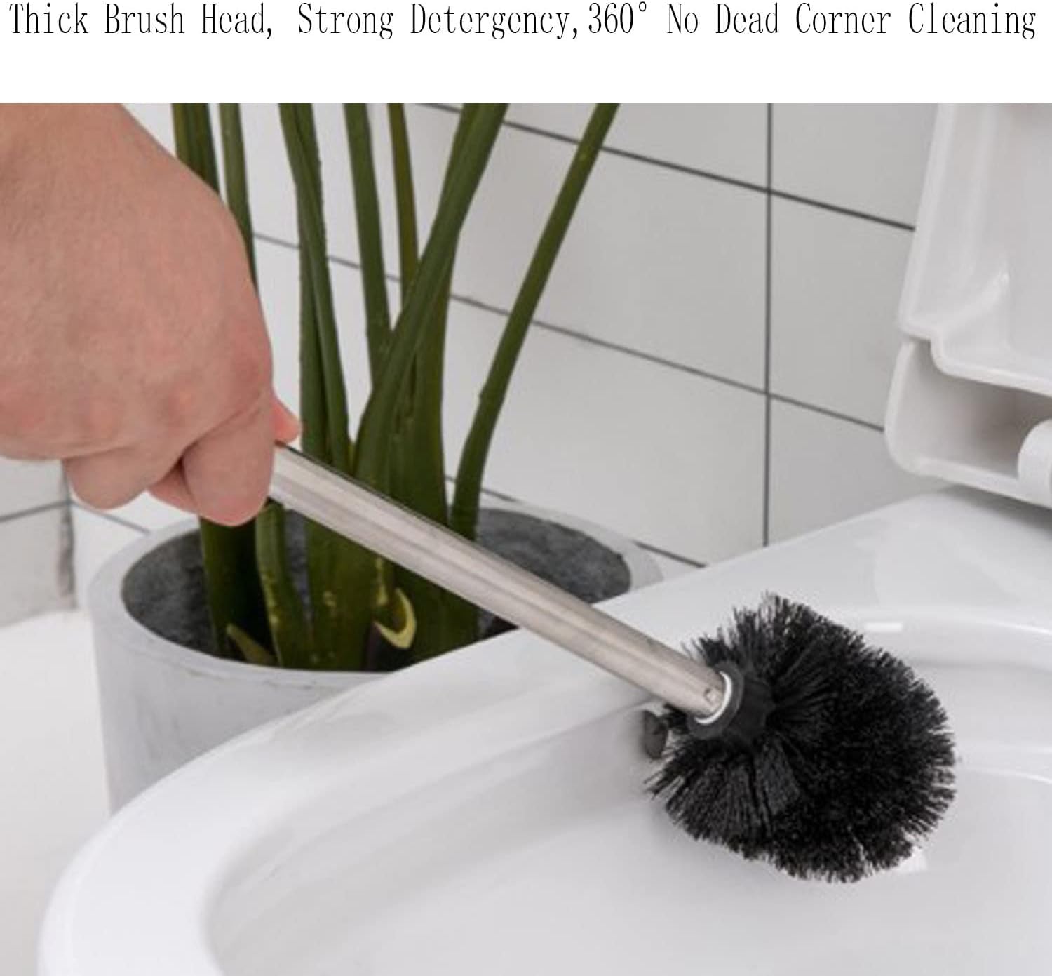 JAWAGA 8pcs Toilet Brush Toilet Bowl Brush Set Replacement Heads,Toilet Brush Cleaning with Stiff Bristles for Bathroom.(Black)