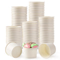 Belinlen 100 Count 4 oz Paper Ice Cream Cups Frozen Yogurt Cup Dessert Bowls Frozen Dessert Supplies(White)