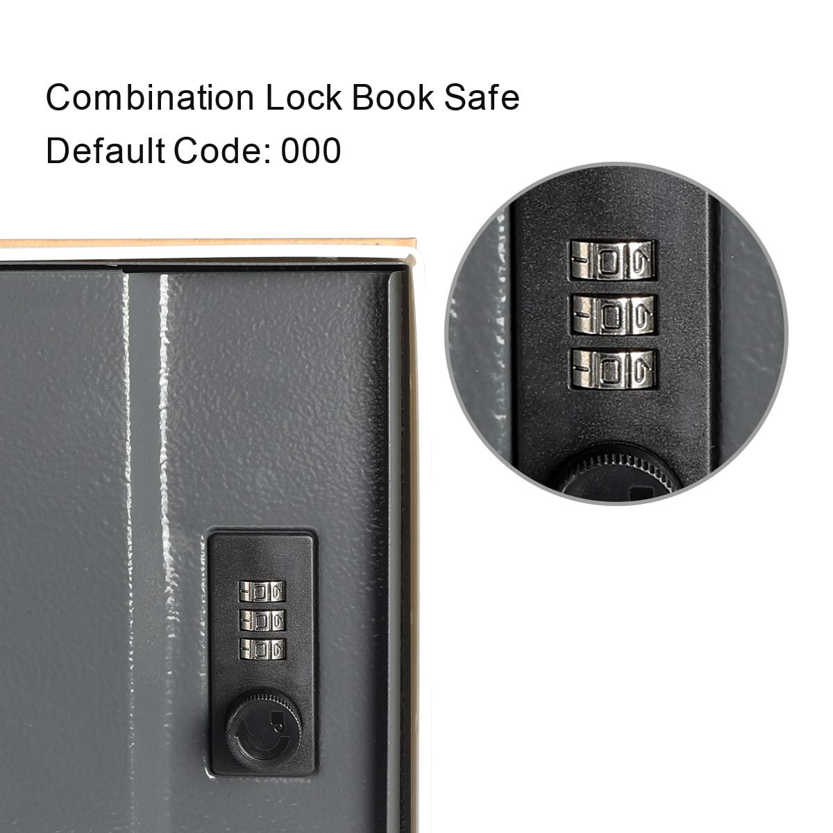 Jssmst Diversion Book Safe with Combination Lock, Faux Book Box Hidden Storage, Secrect Hidden Safe Box for Home Office, Money Box, 9.5 x 6.2 x 2.2 inch, SMBS020 Rome