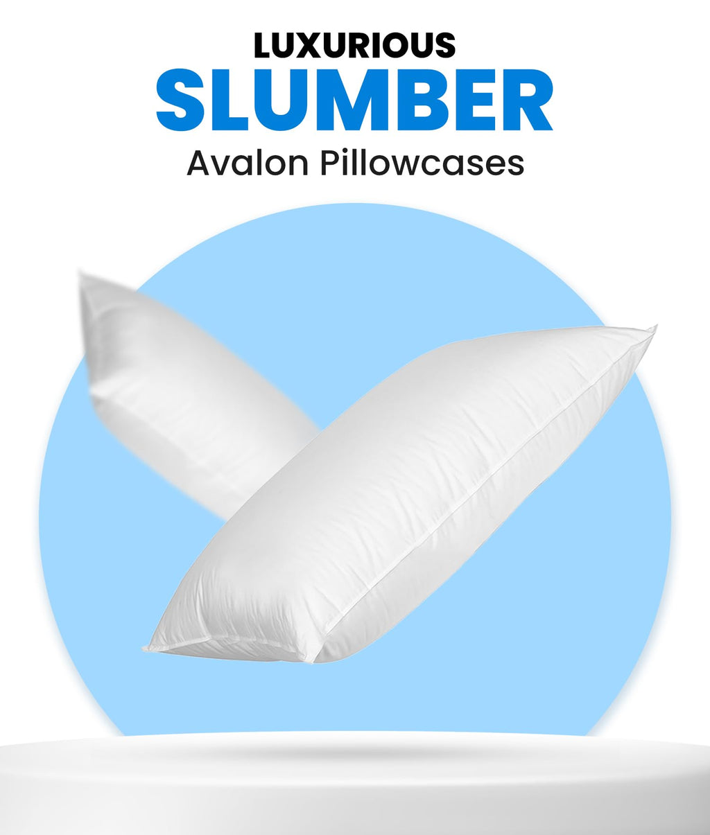 Avalon Bedding Pillow Cases Standard Size Set of 12 White Pillow Cases Cotton Blend 200 TC Pillow Covers Perfect for Home & Hospital, Hotel Quality Pillow Protectors 20"x30" Queen Size