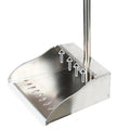 Metal Dustpan Long Handle Stainless Steel Dustpan,Heavy Duty Dust Pan with Teeth,Indoor Outdoor Standing Up Dust Pan for Home Kitchen Lobby Room Office