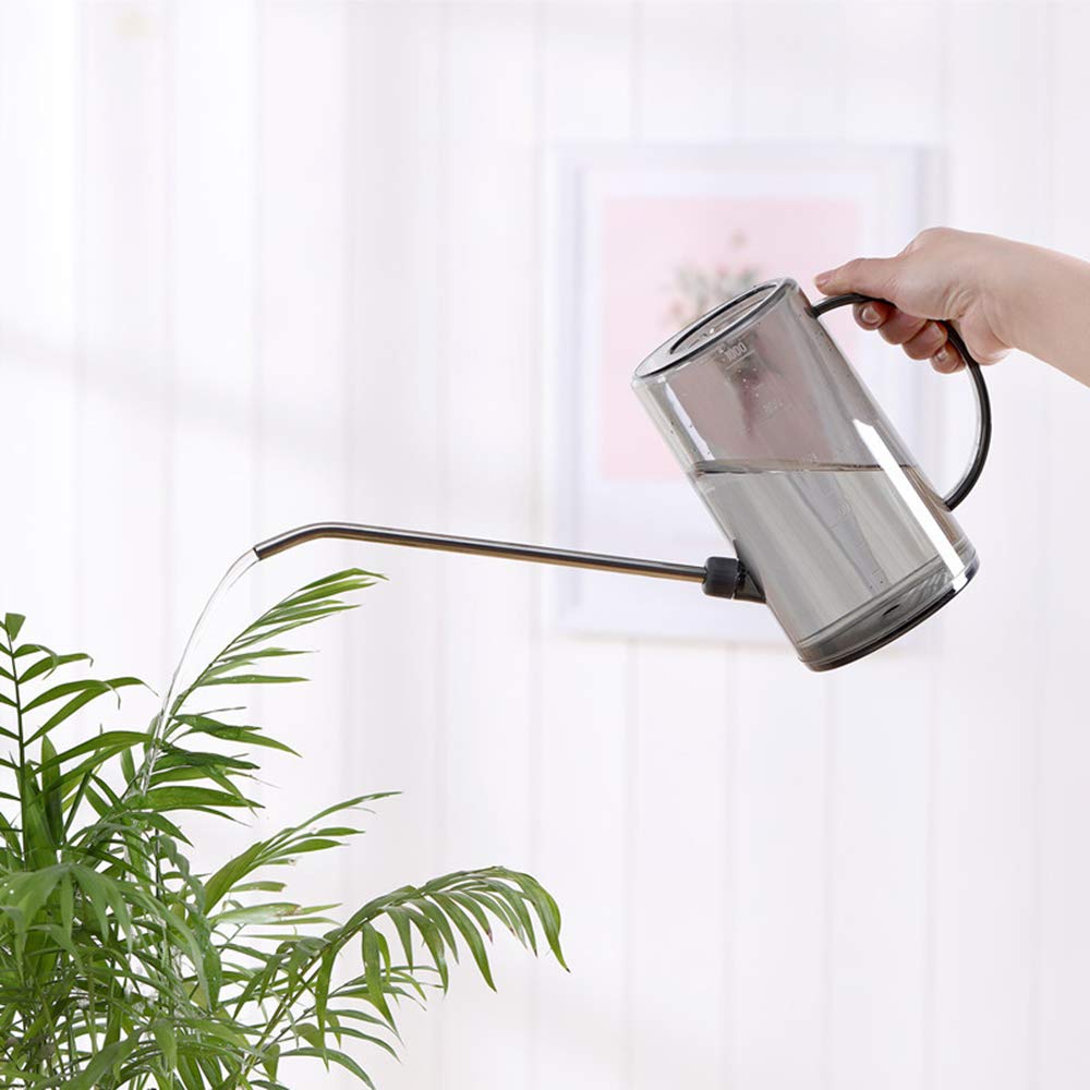 Nerseki 1 Litre/ 35 OZ Long Spout Watering Can for Succulents Bonsai Catus Plants Indoor Outdoor (Grey)