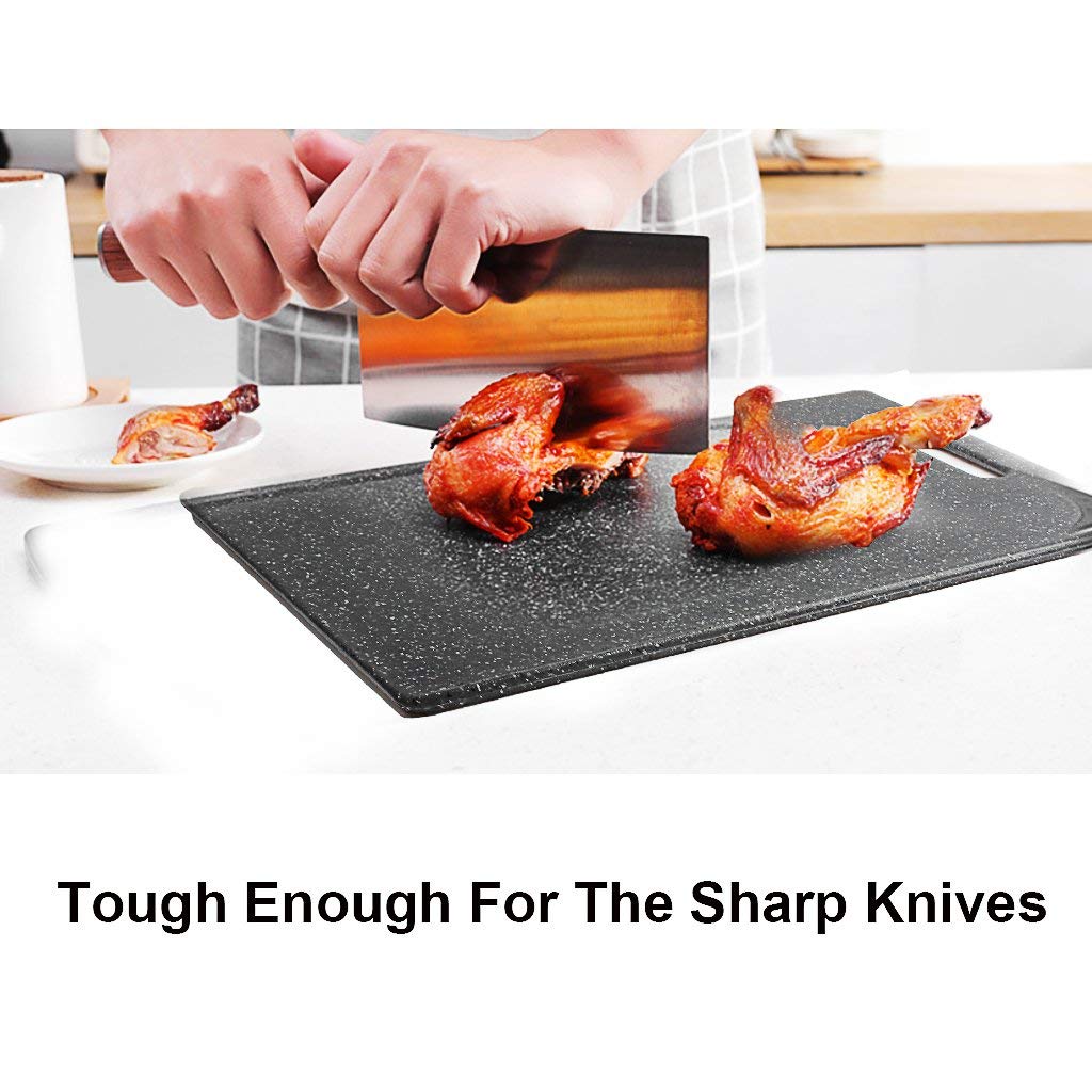 Kitchen Cutting Boards(3-Piece Set), Plastic Chopping Board Set - Unique Marble Appearance Design Dishwasher Safe for Meat Vegetables Fruits