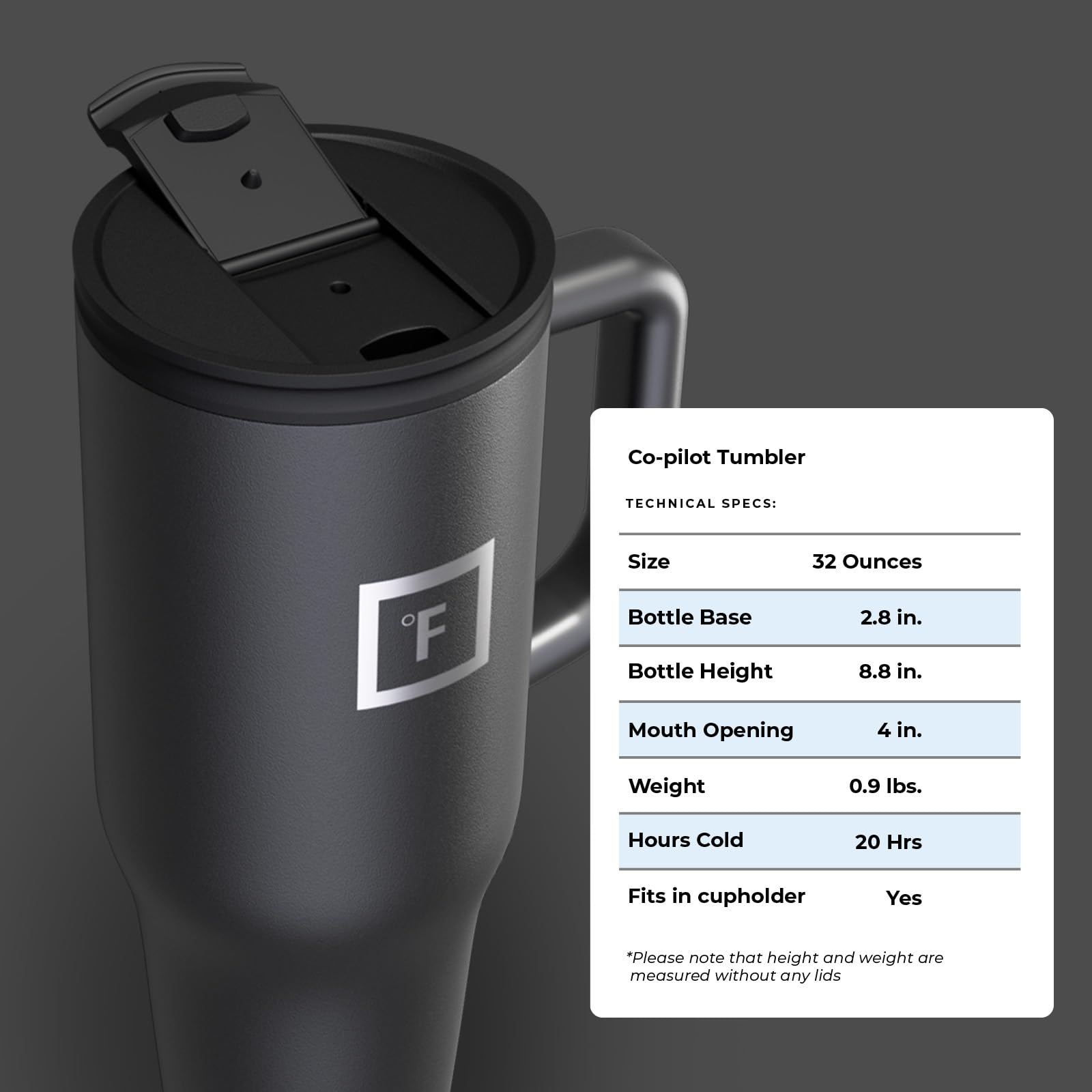 Insulated Tumbler with Straw Lid & Handle - 32oz (2 Lids) - Vacuum Leakproof Double Walled Stainless Steel Travel Mug Cup for Coffee Tea Water Hold Cold Iced Drinks - Fits Car Cup Holder