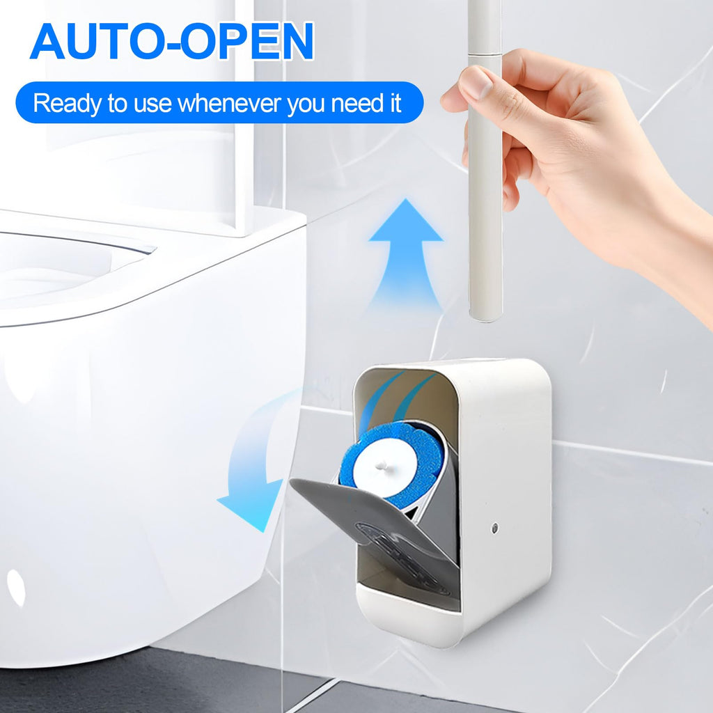 Disposable Toilet Brush & Toilet Bowl Cleaner Kit - 3-in-1 Wall Mount System with 16 Replacement Heads, Thickened Design for Hygienic Cleaning