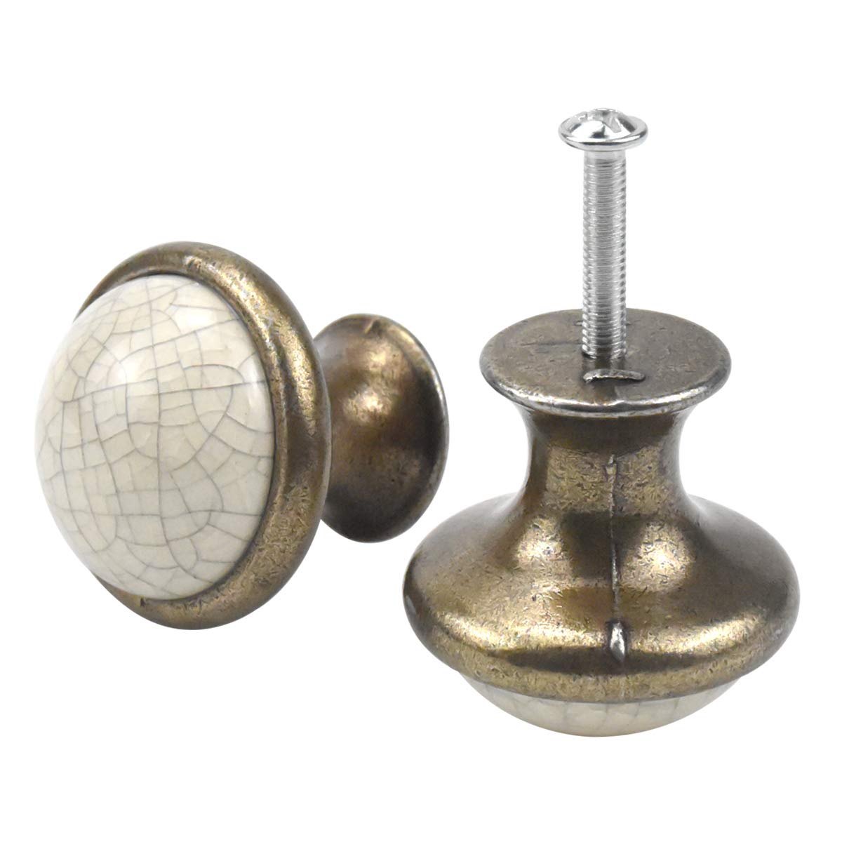 AvoDovA 10PCS Vintage Cabinet Knobs, 33MM Ceramic Knobs, Vintage Shabby Chic Round Drawer Knobs, Kitchen Cabinet Cupboard Drawer Door Knobs Pull Handles for Chest of Drawers Kitchen Cabinet Cupboards