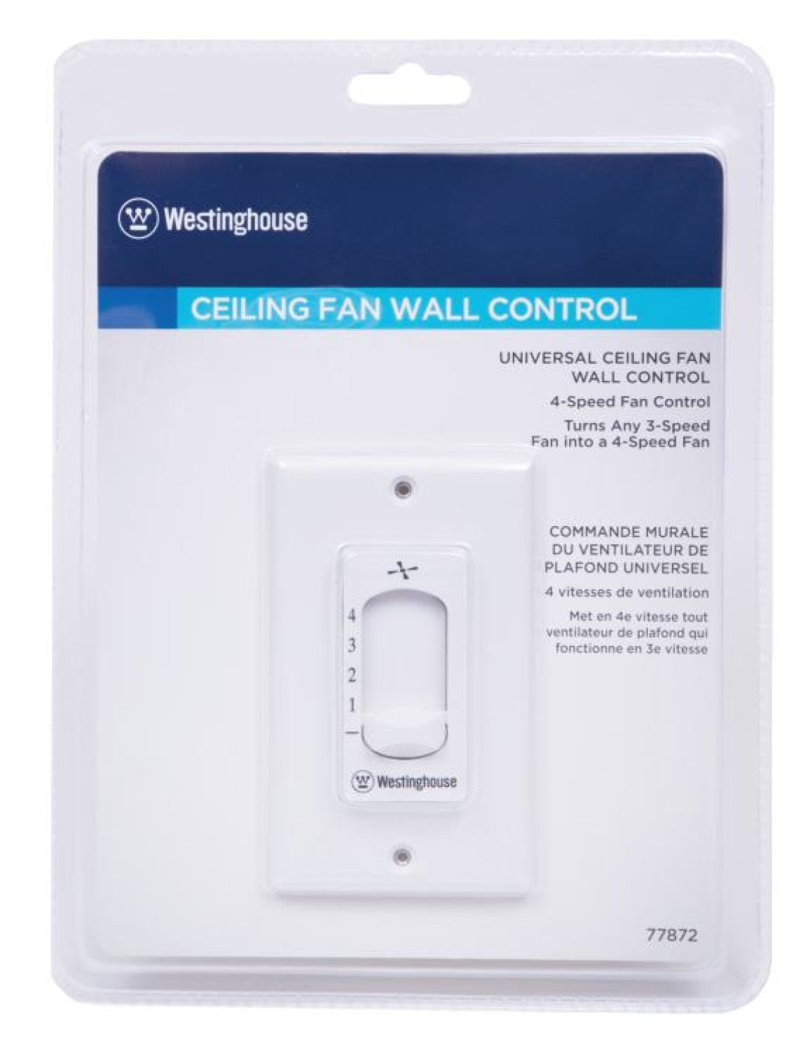 Westinghouse 7787200 Ceiling Fan Wall Control, White