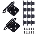 16 Pack Cabinet Hinges for Kitchen Cabinets,1/2" Overlay Cabinet Hinge Self Closing Kitchen Cabinet Door Hinges Black Kitchen Cabinet Door Hinges with Upgraded Screws(8 Pairs)