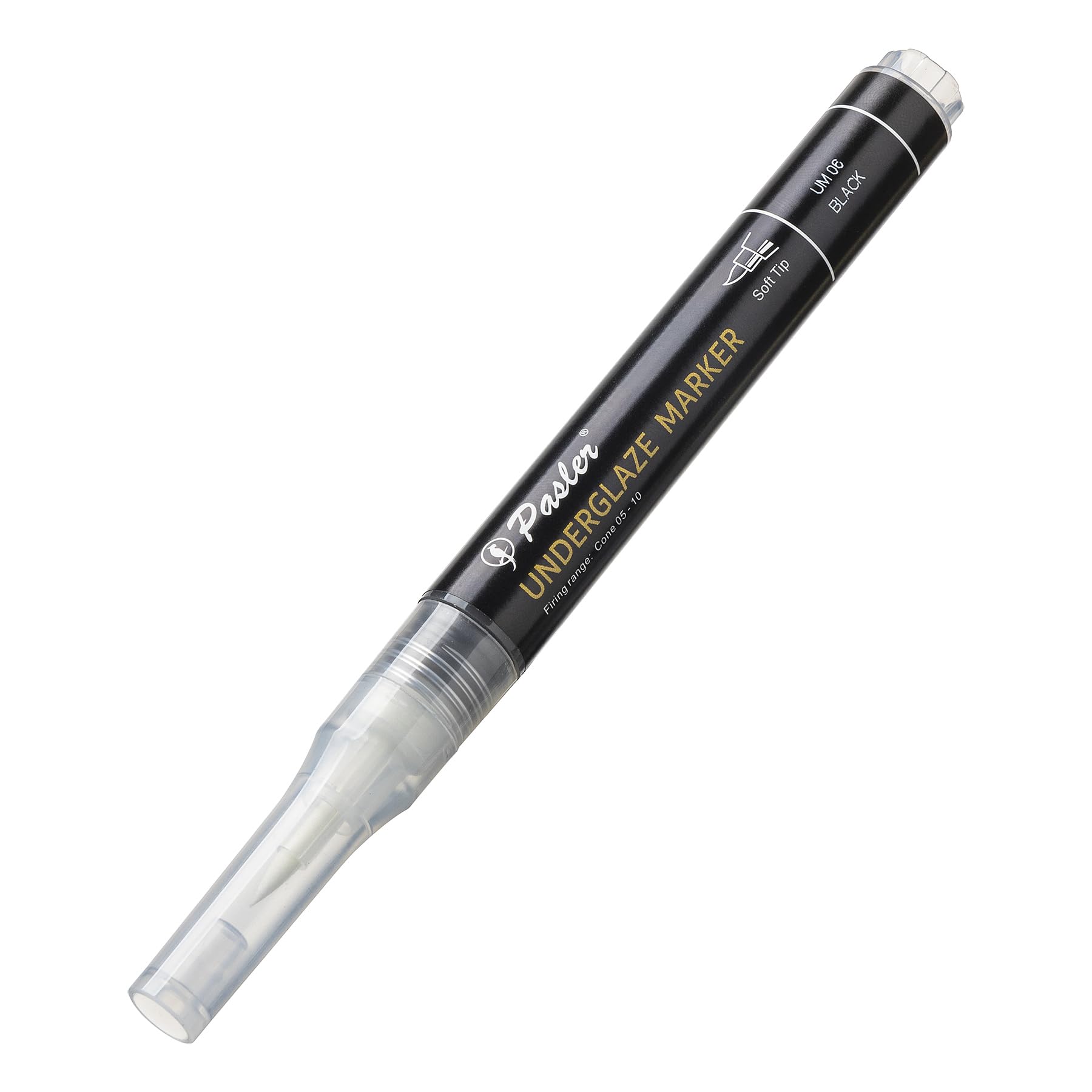 Pasler Underglaze pen, Underglaze Marker, Soft Tip Design Great for Ceramic Pottery Bisque, greenware - Pack of 1 Black