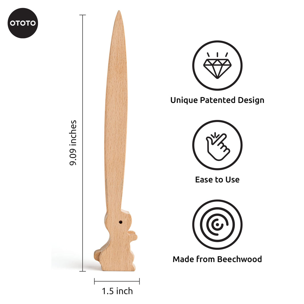 OTOTO Bernie Bunny Toaster Tongs - Rabbit Toast Tongs, Wooden Tongs for Toaster, Multipurpose Mini Tongs for Appetizers, Wood Utensils & Cute Kitchen Gadgets
