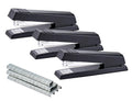 Bostitch Office Stapler, No-Jam Premium for Desktop, Includes 1,250 Staples, Full-Strip, 25 Sheet Capacity, Black, 3 Pack