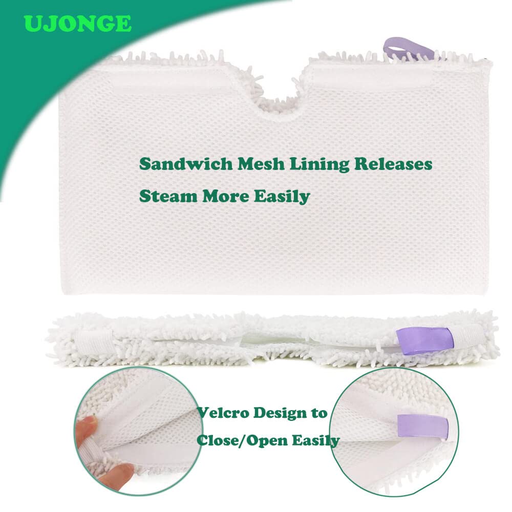 5 PCS Steam Mop Pads Replacement for Shark, Washable Microfiber Pocket Mops Pad Compatible with for Shark S3500 Series S3501 S3601 S3550 S3901 SE450 S3801CO S3601D S2901 S2902
