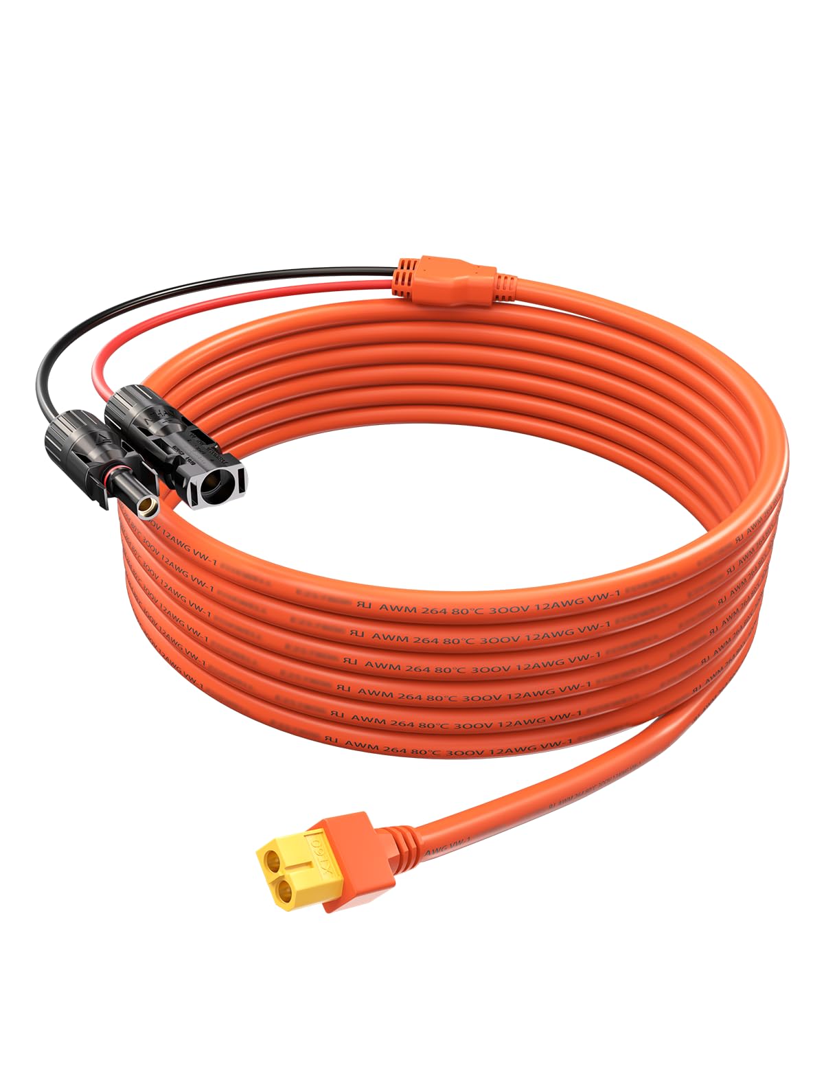 Tonton M-C-4 Solar Connector to XT60 Adapter Connector Cable, 12AWG Solar Panel Adapter for EF ECOFLOW River & Delta Series Portable Power Station, Solar Generator, RV Foldable Solar Panel (3M/10FT)