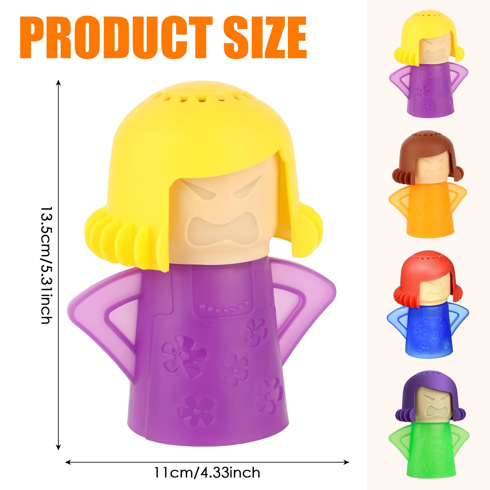 YIQXKOUY 4 Pack Angry Mom Microwave Cleaner Microwave Oven Steam Cleaner Doll Use Water and Vinegar High Temperature Cleaning Kitchen Cleaning Tool for Home and Office